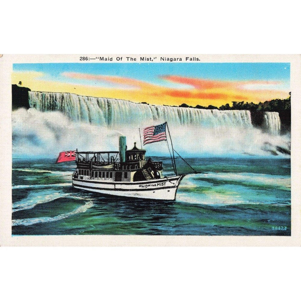 Maid Of The Mist Steamboat Niagara Falls NY New York White Border Postcard 286 - Picture 1 of 2
